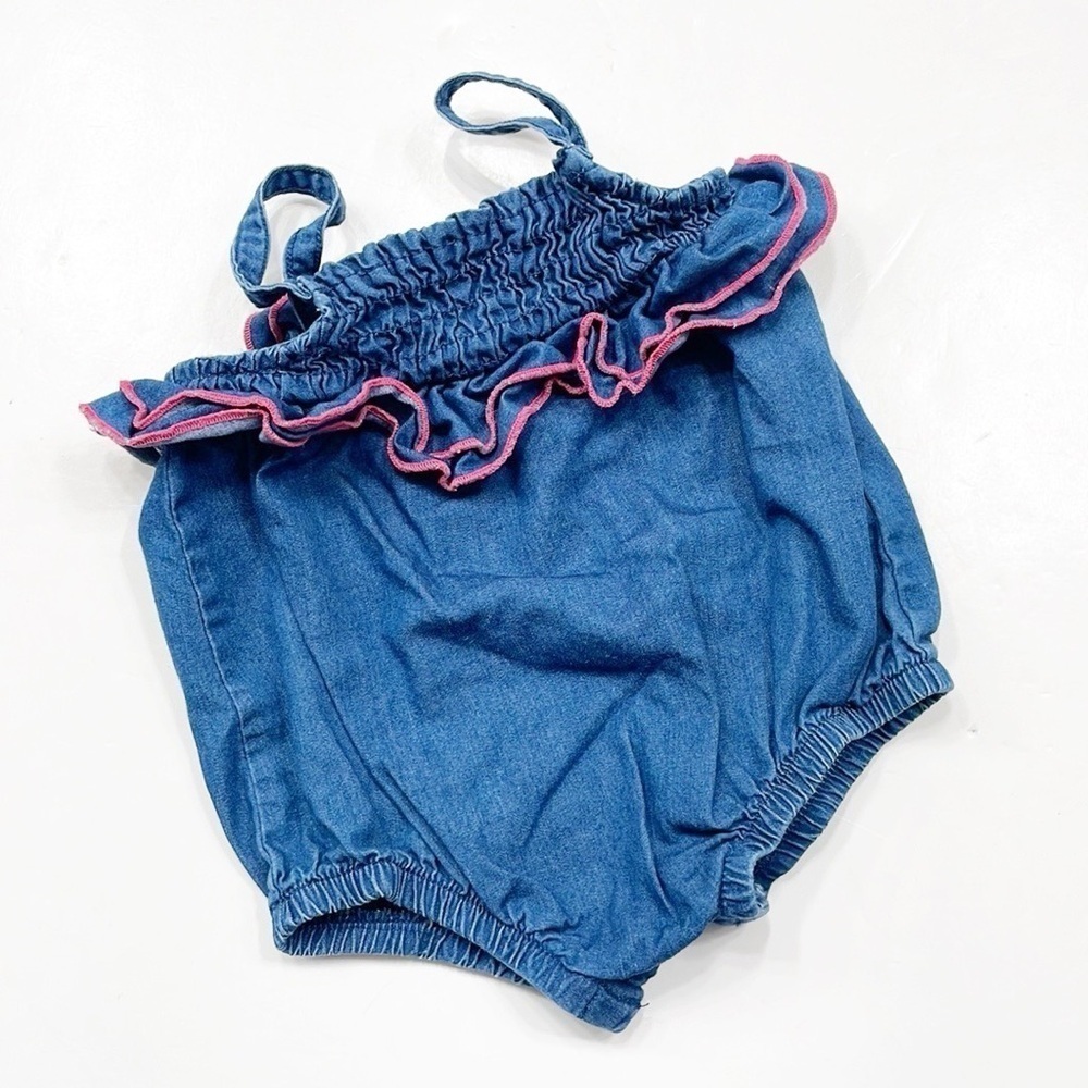 Baby Cat & Jack baby girls denim ruffle bodysuit
